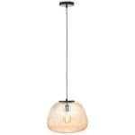 Brilliant Kaizen Pendel Lampe Glas Pendel Lampe Metal Sort Beige | 350mm - Egnet til 1x E27