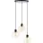 Brilliant Casto Pendel Lampe Glas Pendel Lampe Metal Sort Beige | 510mm - Egnet til 3x E27