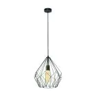Eglo Pendel Lampe Carlton Stål Sort | IP20 - Egnet til 1x E27 